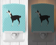 Load image into Gallery viewer, Llama Q' Ara Blue Check Ceramic Night Light BB8092CNL