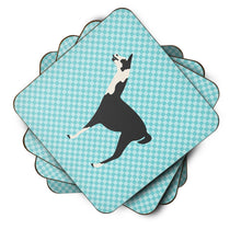 Load image into Gallery viewer, Llama Q' Ara Blue Check Foam Coaster  BB8092FC