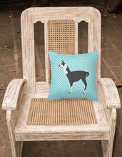 Load image into Gallery viewer, Llama Q' Ara Blue Check Fabric Decorative Pillow BB8092PW1818