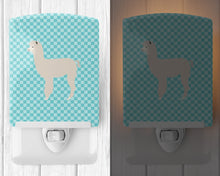 Load image into Gallery viewer, Alpaca Blue Check Ceramic Night Light BB8093CNL