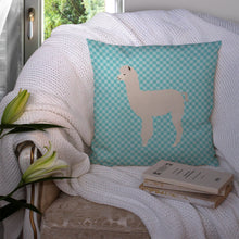 Load image into Gallery viewer, Alpaca Blue Check Throw Pillow - 14x14 Decorative Pillow – Art for Your Home &amp; Patio BB8093PW1414