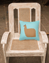 Load image into Gallery viewer, Alpaca Suri Blue Check Fabric Decorative Pillow BB8094PW1818
