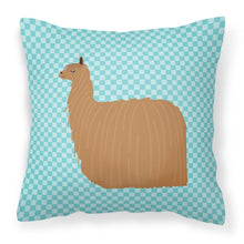 Load image into Gallery viewer, Alpaca Suri Blue Check Fabric Decorative Pillow BB8094PW1818