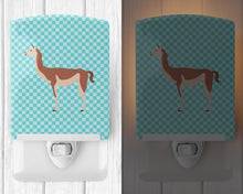 Load image into Gallery viewer, Guanaco Blue Check Ceramic Night Light BB8095CNL
