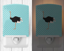 Load image into Gallery viewer, Common Ostrich Blue Check Ceramic Night Light BB8098CNL