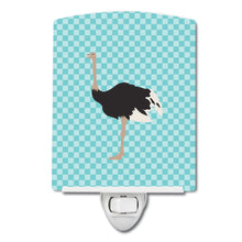 Load image into Gallery viewer, Common Ostrich Blue Check Ceramic Night Light BB8098CNL