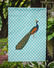 Load image into Gallery viewer, Indian Peacock Peafowl Blue Check Garden Flag - Outdoor Decorative Yard Flag
