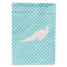 Load image into Gallery viewer, White Peacock Peafowl Blue Check Flag Canvas House Size BB8100CHF