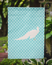Load image into Gallery viewer, White Peacock Peafowl Blue Check Garden Flag - Outdoor Decorative Yard Flag