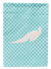 Load image into Gallery viewer, White Peacock Peafowl Blue Check Garden Flag - Outdoor Decorative Yard Flag
