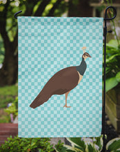 Load image into Gallery viewer, Indian Peahen Peafowl Blue Check Garden Flag - Outdoor Decorative Yard Flag