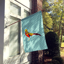 Load image into Gallery viewer, Golden or Chinese Pheasant Blue Check Flag Canvas House Size BB8102CHF