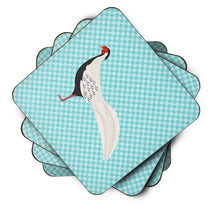 Load image into Gallery viewer, Silver Pheasant Blue Check Foam Coaster  BB8103FC