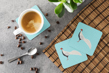 Load image into Gallery viewer, Silver Pheasant Blue Check Foam Coaster  BB8103FC