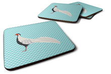 Load image into Gallery viewer, Silver Pheasant Blue Check Foam Coaster  BB8103FC