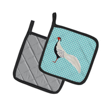 Load image into Gallery viewer, Silver Pheasant Blue Check Pot Holders - Set of 2 - Heat-Resistant Kitchen Essentials BB8103PTHD
