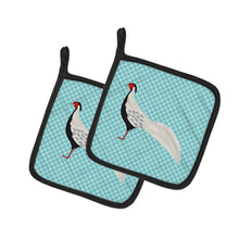 Load image into Gallery viewer, Silver Pheasant Blue Check Pot Holders - Set of 2 - Heat-Resistant Kitchen Essentials BB8103PTHD