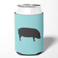 Load image into Gallery viewer, Devon Large Black Pig Blue Check Can or Bottle Hugger BB8105CC