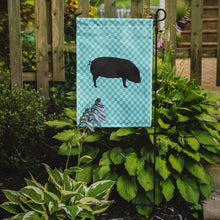 Load image into Gallery viewer, Devon Large Black Pig Blue Check Garden Flag - Outdoor Decorative Yard Flag