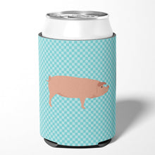 Load image into Gallery viewer, American Landrace Pig Blue Check Can or Bottle Hugger BB8106CC