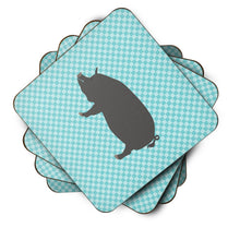 Load image into Gallery viewer, Berkshire Pig Blue Check Foam Coaster  BB8107FC