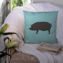 Load image into Gallery viewer, Berkshire Pig Blue Check Throw Pillow - 14x14 Decorative Pillow – Art for Your Home &amp; Patio BB8107PW1414