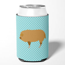 Load image into Gallery viewer, Hungarian Mangalica Pig Blue Check Can or Bottle Hugger BB8108CC