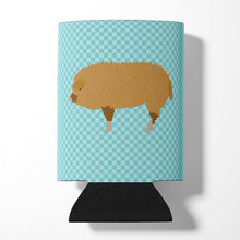 Load image into Gallery viewer, Hungarian Mangalica Pig Blue Check Can or Bottle Hugger BB8108CC