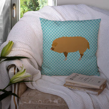 Load image into Gallery viewer, Hungarian Mangalica Pig Blue Check Throw Pillow - 14x14 Decorative Pillow – Art for Your Home &amp; Patio BB8108PW1414