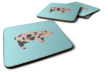 Load image into Gallery viewer, Mini Miniature Pig Blue Check Foam Coaster  BB8109FC