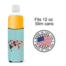 Load image into Gallery viewer, Mini Miniature Pig Blue Check   Hugger for slim cans
