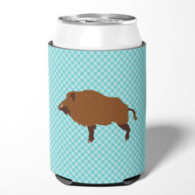 Load image into Gallery viewer, Wild Boar Pig Blue Check Can or Bottle Hugger BB8110CC