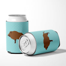 Load image into Gallery viewer, Wild Boar Pig Blue Check Can or Bottle Hugger BB8110CC