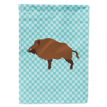 Load image into Gallery viewer, Wild Boar Pig Blue Check Flag Canvas House Size BB8110CHF