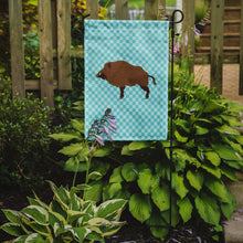 Load image into Gallery viewer, Wild Boar Pig Blue Check Garden Flag - Outdoor Decorative Yard Flag