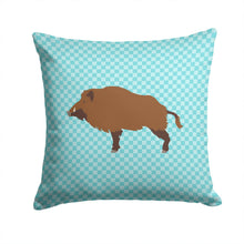 Load image into Gallery viewer, Wild Boar Pig Blue Check Throw Pillow - 14x14 Decorative Pillow – Art for Your Home &amp; Patio BB8110PW1414