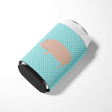 Load image into Gallery viewer, Welsh Pig Blue Check Can or Bottle Hugger BB8111CC