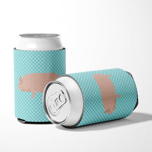 Load image into Gallery viewer, Welsh Pig Blue Check Can or Bottle Hugger BB8111CC