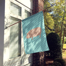 Load image into Gallery viewer, Welsh Pig Blue Check Flag Canvas House Size BB8111CHF