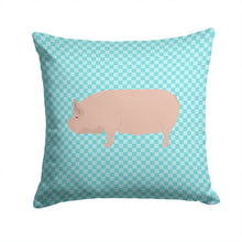 Load image into Gallery viewer, Welsh Pig Blue Check Throw Pillow - 14x14 Decorative Pillow – Art for Your Home &amp; Patio BB8111PW1414