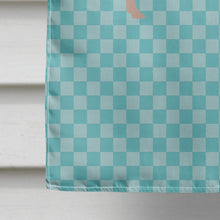 Load image into Gallery viewer, English Large White Pig Blue Check Flag Canvas House Size BB8112CHF