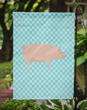 Load image into Gallery viewer, English Large White Pig Blue Check Garden Flag - Outdoor Decorative Yard Flag