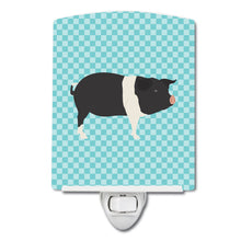 Load image into Gallery viewer, Hampshire Pig Blue Check Ceramic Night Light BB8113CNL