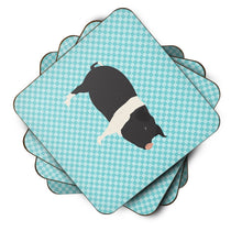 Load image into Gallery viewer, Hampshire Pig Blue Check Foam Coaster  BB8113FC