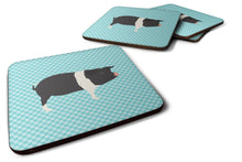 Load image into Gallery viewer, Hampshire Pig Blue Check Foam Coaster  BB8113FC