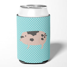 Load image into Gallery viewer, Gloucester Old Spot Pig Blue Check Can or Bottle Hugger BB8114CC