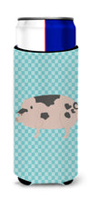 Load image into Gallery viewer, Gloucester Old Spot Pig Blue Check   Hugger for slim cans
