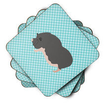 Load image into Gallery viewer, Vietnamese Pot-Bellied Pig Blue Check Foam Coaster  BB8115FC