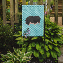 Load image into Gallery viewer, Vietnamese Pot-Bellied Pig Blue Check Garden Flag - Outdoor Decorative Yard Flag