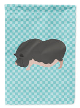 Load image into Gallery viewer, Vietnamese Pot-Bellied Pig Blue Check Garden Flag - Outdoor Decorative Yard Flag